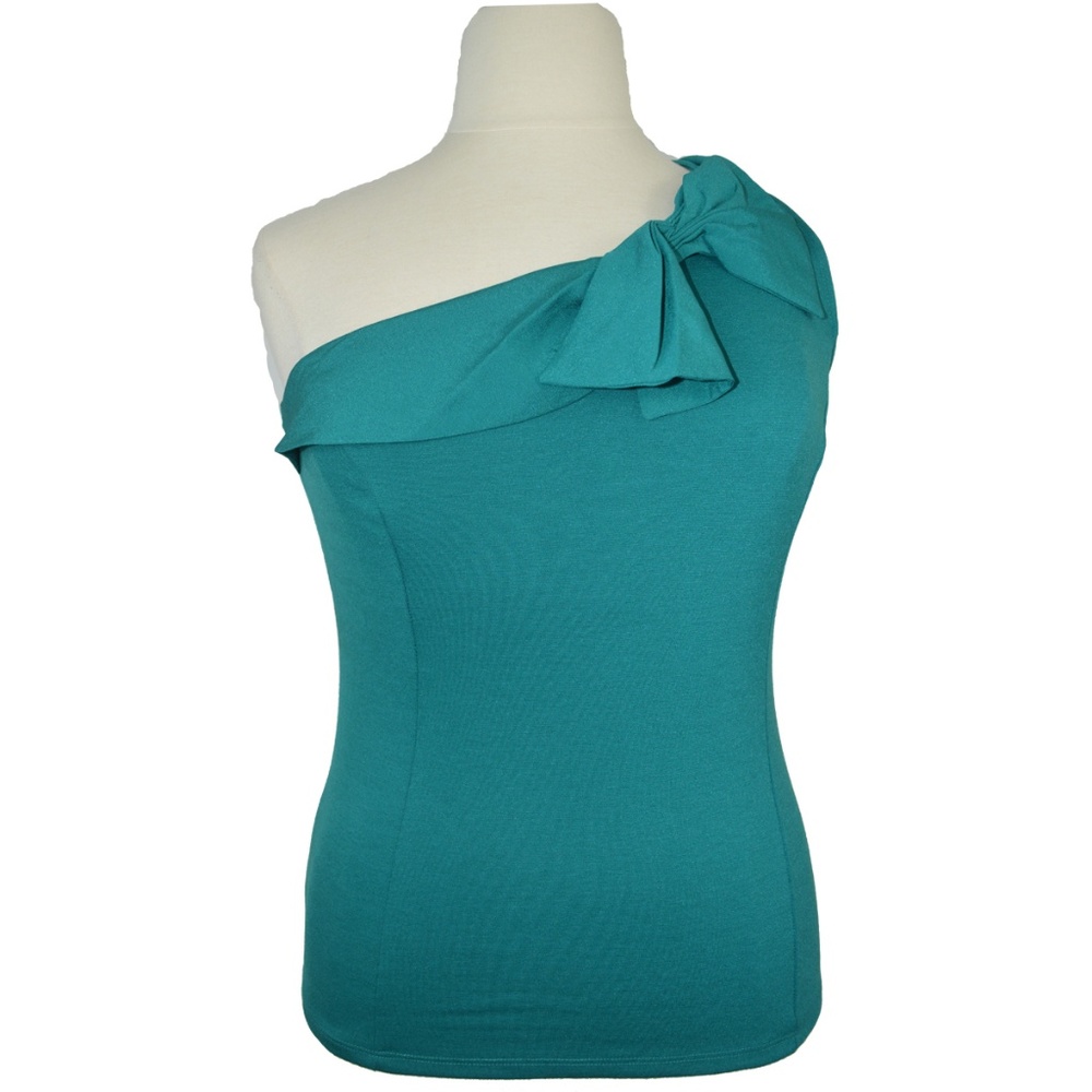 The Limited Green One Shoulder Sleeveless Top Sz L